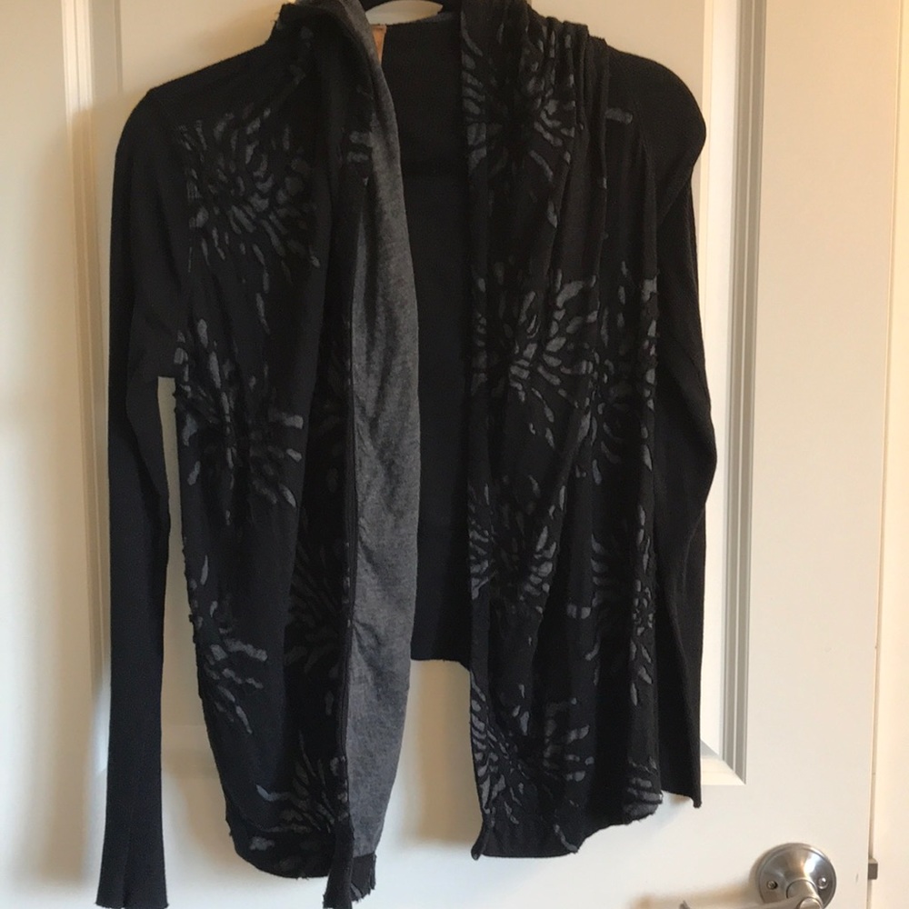 Language hooded cardigan. XS.